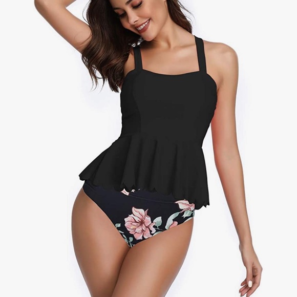 NWOT- Flare Top, Flower Tankini Size L - Picture 2 of 9